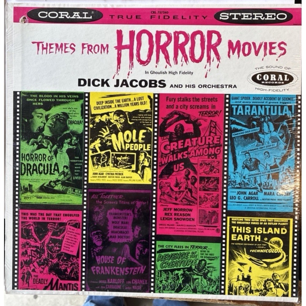 SEALED! Dick Jacobs - Themes From Horror Movies LP Coral 1959 Mono (L23)